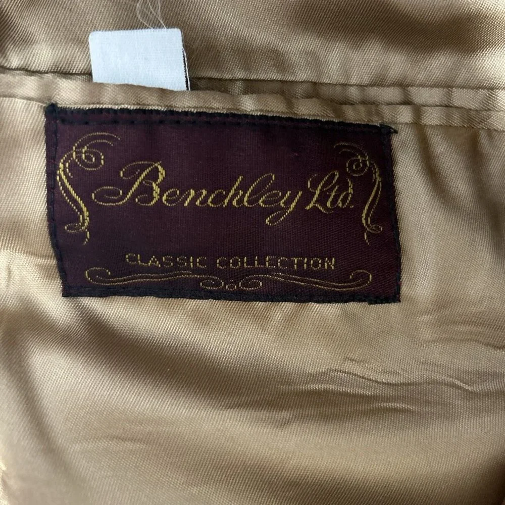 VTG Benchley Ltd Classic Collection Tan Camel Hair Two Button Blazer Jacket 44R
